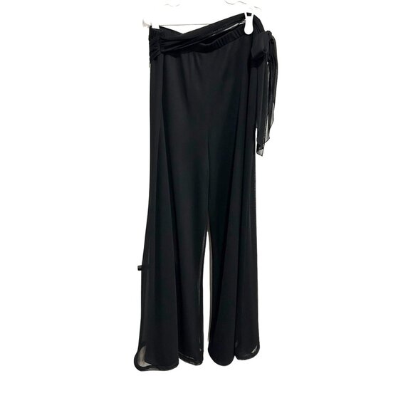MSK Womens Black Wide Leg Wrap Tie Palazzo Pants Sz M - Picture 1 of 9